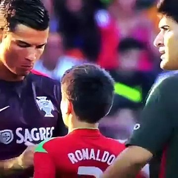 Fans invade the pitch during Portugal's warm up & Cristiano Ronaldo signs autographs then hugs a fan