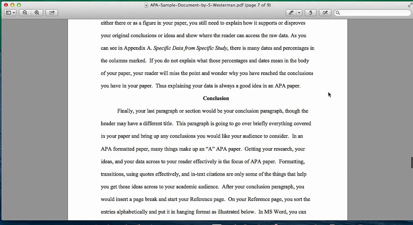 APA Style Tutorial: Conclusion & References