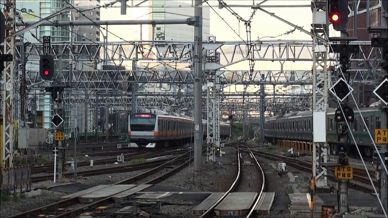 【7倍速】夕方の新宿駅 定点観測 Japan Tokyo JR Shinjuku Station Trains  x7