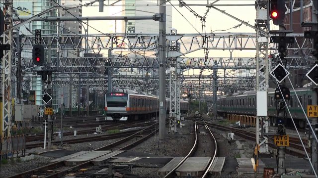 【7倍速】夕方の新宿駅 定点観測 Japan Tokyo JR Shinjuku Station Trains x7