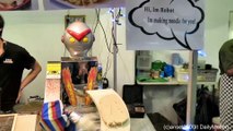 London Street Food. Robot Makes Rameen Noodles. Seen in Brick Lane. Funny
