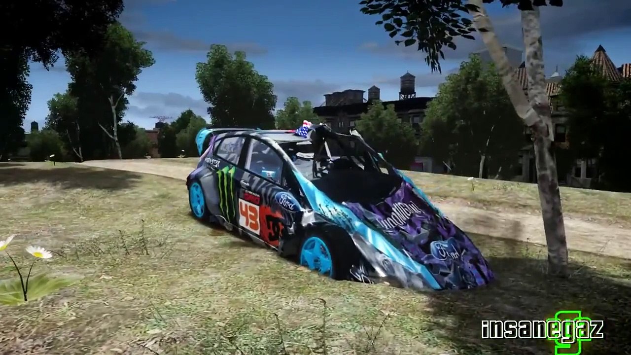 GRAND THEFT AUTO IV 2013 FORD FIESTA KEN BLOCK HOONIGAN CRASH TESTING AND DRIFTING HD