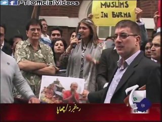 PTI ISF UK Members Protest Outside Myanmar Embassy London Against The Massacre Of Rohingya Muslims 12 June 2015