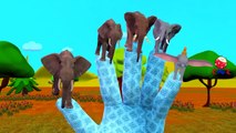 Finger Family Rhymes Elephant Sharks Godzilla Cartoons | Finger Family Nursery Rhymes for Children