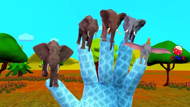 Finger Family Rhymes Elephant Sharks Godzilla Cartoons | Finger Family Nursery Rhymes for Children