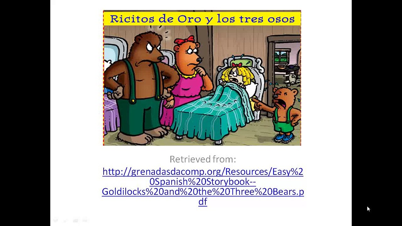 Goldilocks and the three bears in Spanish video Dailymotion