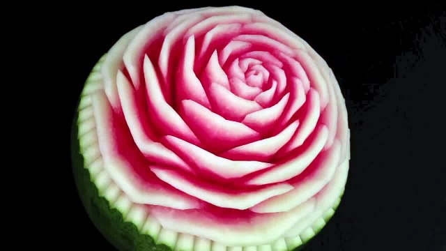 Pink Rose Watermelon Flower - Advanced Lesson 8 By Mutita Art Of Fruit And Vegetable Carving