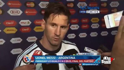 Leo Messi Interview Argentina vs Paraguay 2-2 Copa America 2015