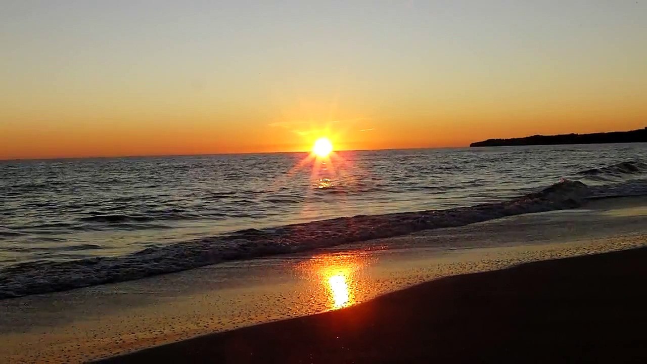 Sonnenuntergang am Meer Sunset on the Beach Strand Faro Portugal Meer Sea Ocean Algarve