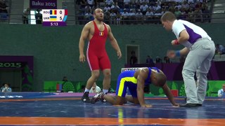 Zhan Beleniuk gets a rare score from a par terre | Wrestling | Baku 2015 European Games