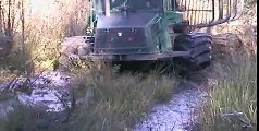 TDT- 55 tractor stuck in mud, Timberjack 1010D helps, extreme