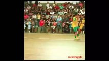 Brazilian futsal genius Falcao scores with a sensational backwards flick