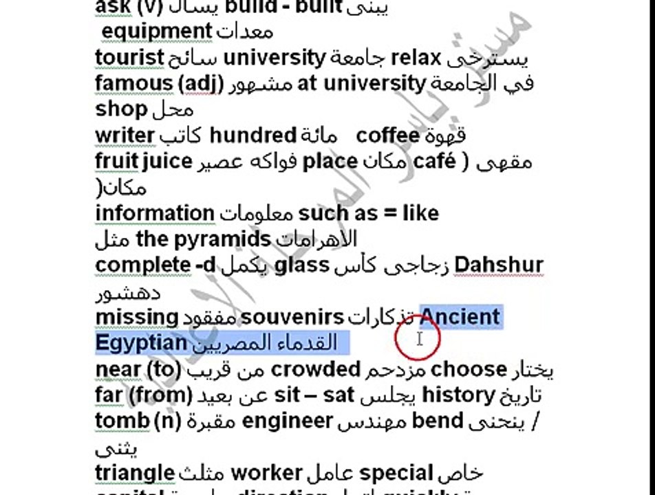 الصف الثالث الاعدادي -انجليزي-الوحدة العاشرة-جزء اول