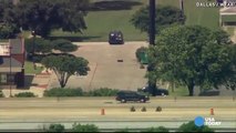 Raw_ Van of Dallas police shooting suspect explodes
