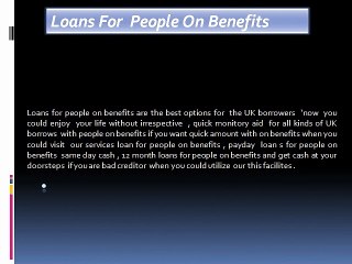 Loans For People On Benefits @ loansforpeopleonbenefitsgb.co.uk