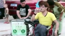 Disabled entertainer begging   Amputee   Amputee Woman