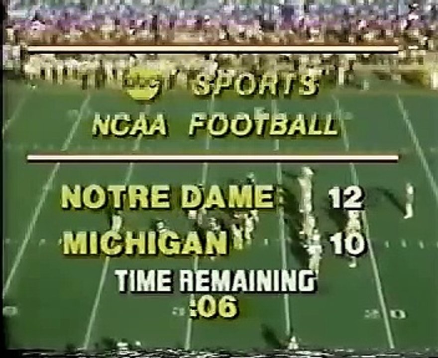 1979 Notre Dame vs. Michigan - Bob Crable FG block