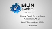 Türkiye Geneli Deneme Sınavı 07 - Lisans Genel Yetenek - Genel Kültür - Vatandaşlık Soru Çözümü