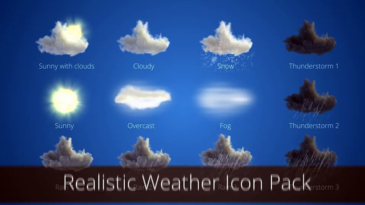 After Effects Project Files - Realistic Weather Icons - VideoHive 9117357