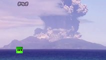 RAW: Volcano erupts in Japan, spews plume of ash and smoke into sky