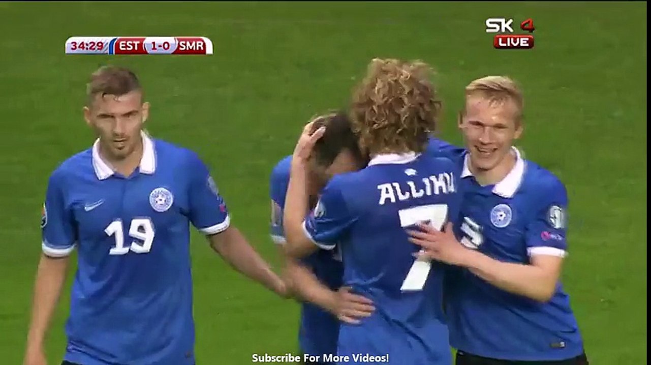 Estonia 2-0 San Marino ~ [Euro 2016 Qualification] - 14.06.2015 - All Goals & Highlights
