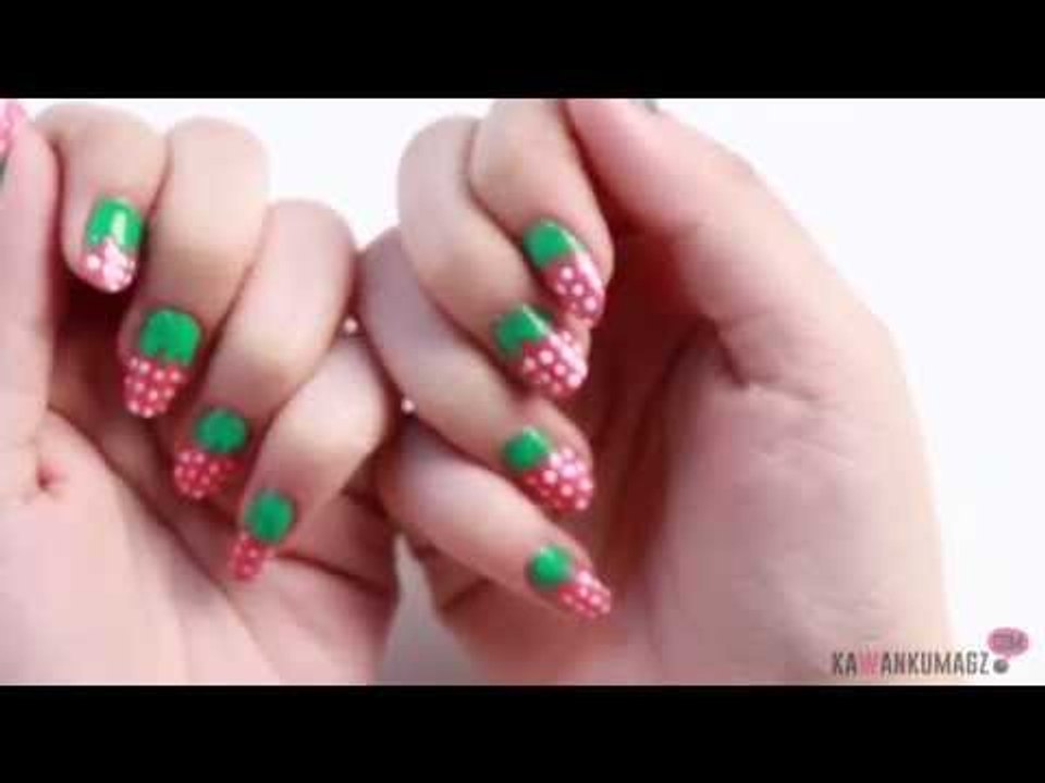 Tutorial Video: Strawberry Nail Art