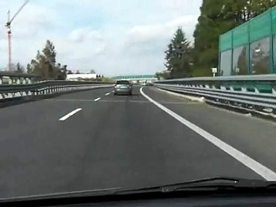 Driving on the Autostrada in Rende, Italy