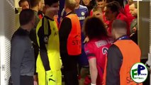 David Luiz pushing Ivanovic in tunnel --- Ivanovic reaction