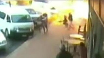Deadly cafe explosion caught on tape
