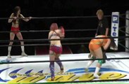 Kana and Rina Yamashita vs. Hiroe Nagahama and Moeka Haruhi in WAVE on 3/4/15