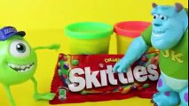 Play Doh Candy Skittles Tutorial with Monsters University Mike Wazowski and Sulley