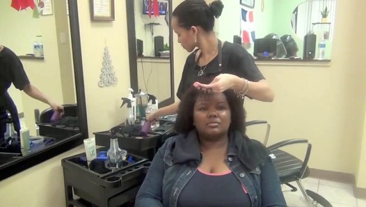 Roller Set On Natural Hair And Dominican Blow Out Lucys Salon