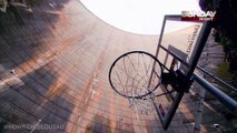Guy sinks insane basketball world record shot from the top of a 415 ft dam