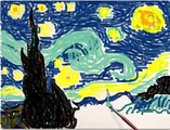Arte digital sobre Noche Estrellada de Van Gogh