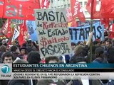Jóvenes chilenos marcharon en Buenos Aires en repudio a la represión de carabineros