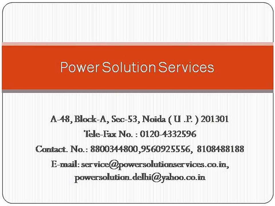 Power Solution Services PPT