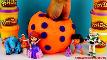 Giant Play Doh Surprise Egg with Shopkins Toy Story Spongebob Sofia the First Finding Nemo