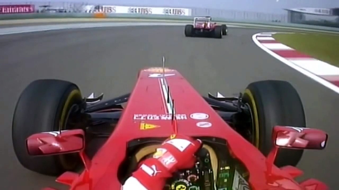 On board Felipe Massa sorpasso su Lewis Hmilton Gp China F1 2013