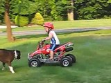 2 year old atv quad four wheeler rider I'm 28 months