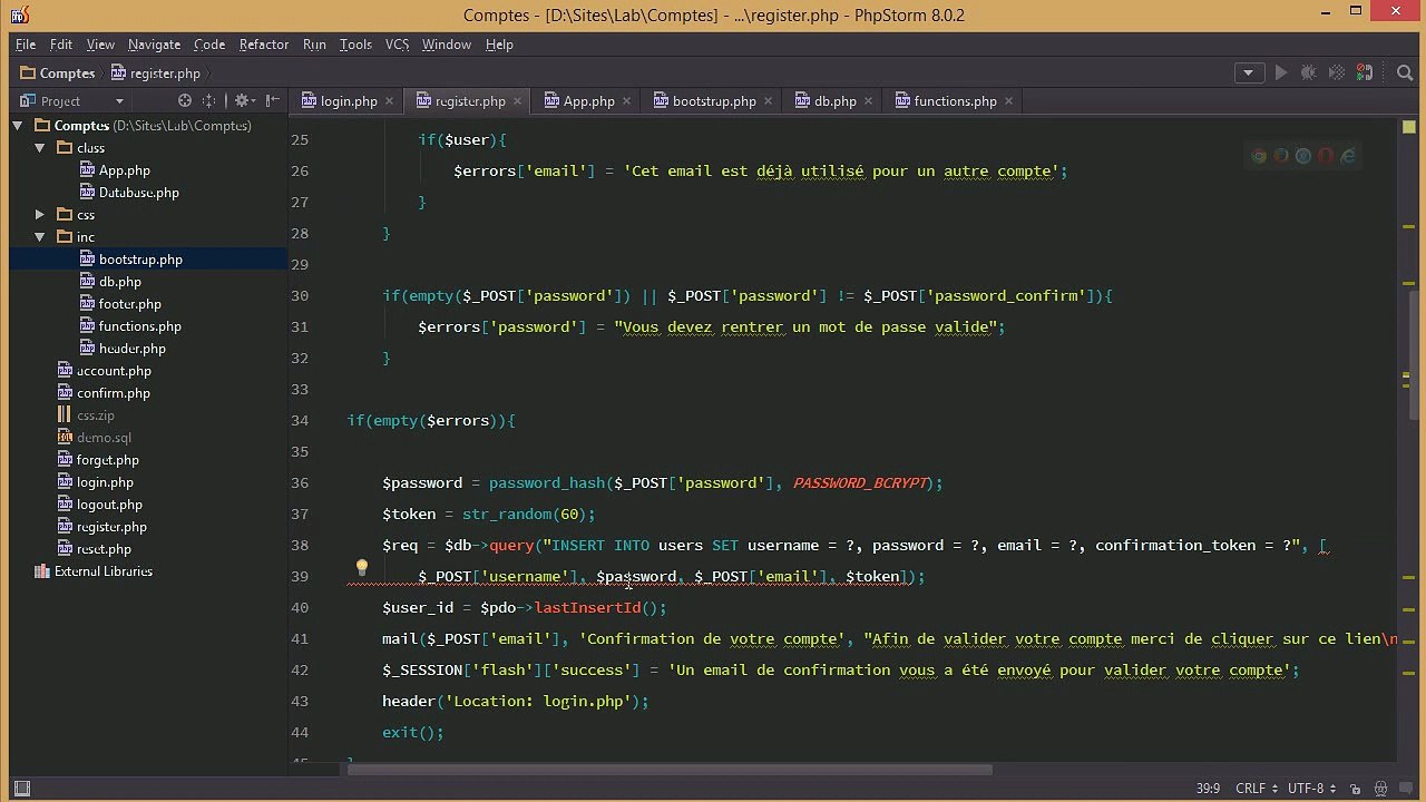 Tutoriel PHP : Gestion d'un compte membre (refactorisation)