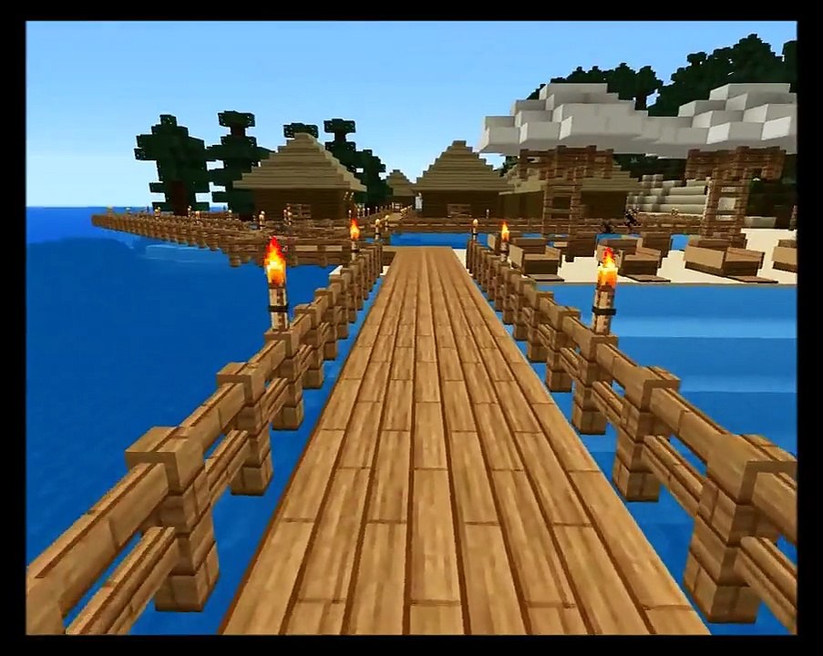 Minecraft- Paradise Islands - Huts, Tennis and Volleyball court