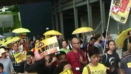 Marcha contra la reforma electoral en Hong Kong