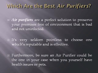 Uses of Air purifiers