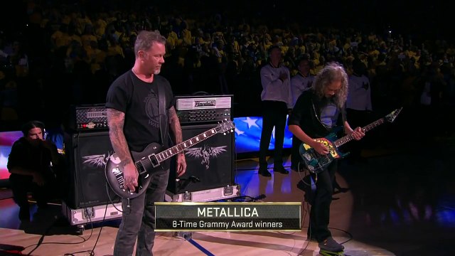 Metallica joue l’hymne américain avant le match 5 entre Golden State et Cleveland