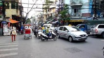 Intersection Traffic in Hanoi's Old Quarter