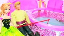 Frozen Anna and Kristoff Kids go FISHING CAMPING Barbie Glam Swimming Pool AllToyCollector