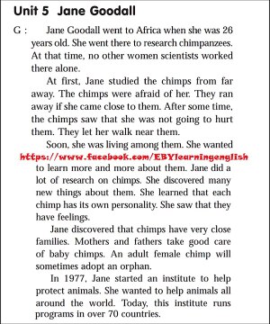 Listening Practice Through Dictation 2 - Unit 5 Jane Goodall (Repeat 10 times)