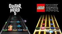 Guitar Hero 5 vs. Lego Rock Band: Song 2 Expert Guitar Chart Comparison