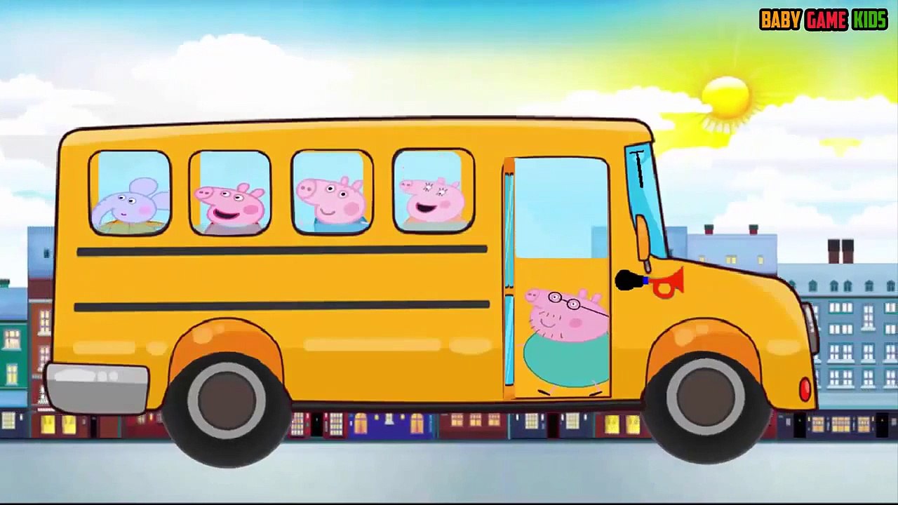Peppa Pig Wheels on the Bus Song with lyrics