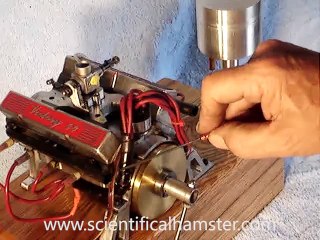 World's Smallest running v8 engine